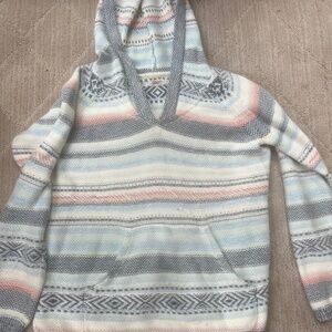 Faherty Mesa sweater hooded poncho in Sierra paradise stripe. Size Small